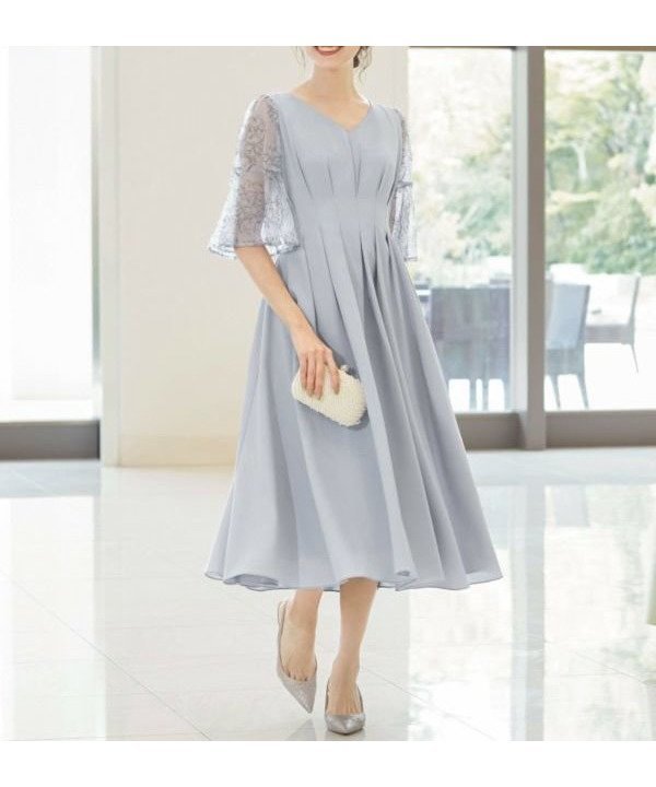 【ガール/GIRL】の【選べる2タイプ】レース素材フレアスリーブXライン結婚式ワンピースドレス インテリア・キッズ・メンズ・レディースファッション・服の通販 founy(ファニー) ファッション Fashion レディースファッション Fashion for Women ワンピース Dresses フォーマル・パーティードレス・結婚式用ドレス Elegant & Casual Dresses エレガント 上品 Elegant ジョーゼット Georgette, Semi-Sheer Fabric スリーブ Sleeve, Long Sleeve / Short Sleeve ドレス Dress, One-Piece ドレープ Drape, Draping Fabric フェミニン Feminine, Girly フォルム Silhouette, Form フレア Flare, Flared レース Lace, Lace Fabric 新作・新入荷 New Arrivals / New In プチプライス・低価格 Affordable / Budget Price 結婚式 Wedding 二次会 After Party ブルーグレー|ID: prp329100003801521 ipo3291000000024997929