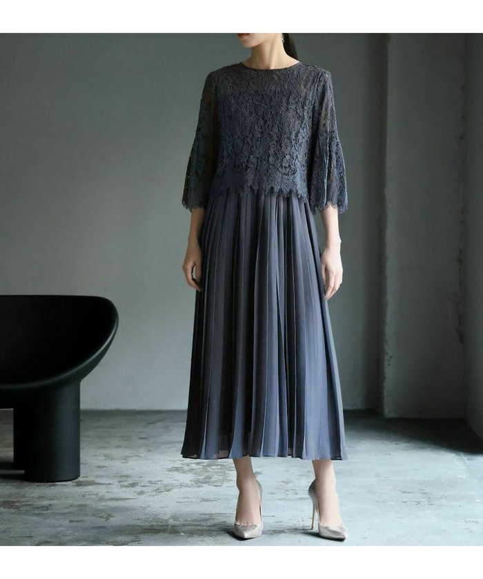 【ガール/GIRL】のレースブラウス&プリーツスカートドッキング結婚式ワンピース インテリア・キッズ・メンズ・レディースファッション・服の通販 founy(ファニー) https://founy.com/ ファッション Fashion レディースファッション Fashion for Women スカート Skirts プリーツスカート / 上品フェミニンスタイル Pleated Skirts 新作・新入荷 New Arrivals / New In プチプライス・低価格 Affordable / Budget Price レース Lace, Lace Fabric 結婚式 Wedding |ID: prp329100003801559 ipo3291000000035901994