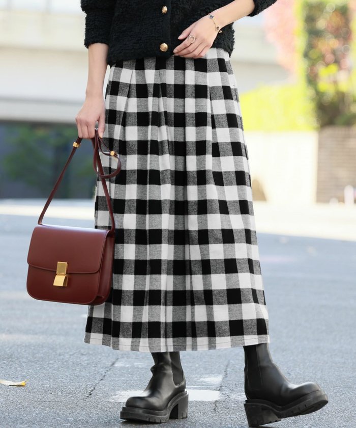 【エルフランク/ELFRANK】のブロックチェックフレアロングスカート インテリア・キッズ・メンズ・レディースファッション・服の通販 founy(ファニー) https://founy.com/ ファッション Fashion レディースファッション Fashion for Women スカート Skirts ロングスカート Long Skirts / Maxi & Midi Skirts 新作・新入荷 New Arrivals / New In プチプライス・低価格 Affordable / Budget Price |ID: prp329100003801698 ipo3291000000035902068