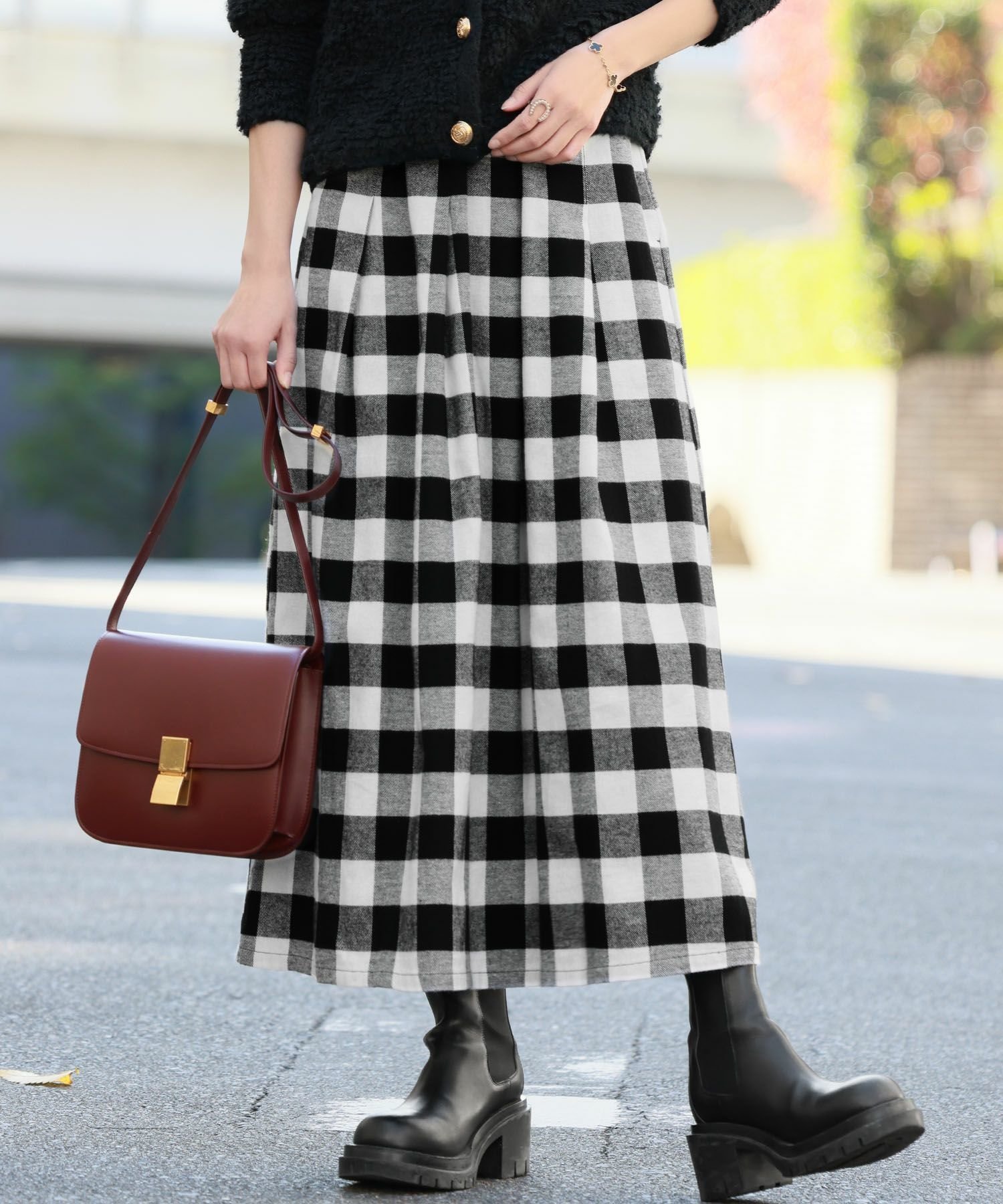 【エルフランク/ELFRANK】のブロックチェックフレアロングスカート 人気、トレンドファッション・服の通販 founy(ファニー) 　ファッション　Fashion　レディースファッション　Fashion for Women　スカート　Skirts　ロングスカート　Long Skirts / Maxi & Midi Skirts　新作・新入荷　New Arrivals / New In　プチプライス・低価格　Affordable / Budget Price　 other-1|ID: prp329100003801698 ipo3291000000035902068