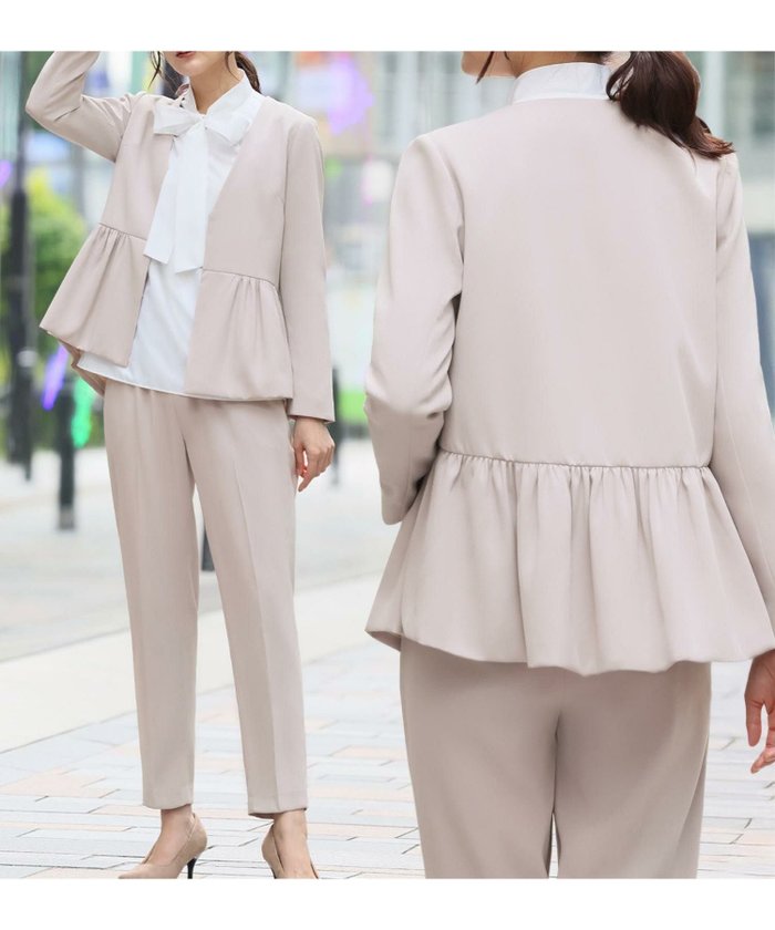 【フロリア/Flolia】の【期間限定】洗えるペプラムノーカラージャケット&テーパードパンツの2点セットセレモニースーツ インテリア・キッズ・メンズ・レディースファッション・服の通販 founy(ファニー) https://founy.com/ ファッション Fashion レディースファッション Fashion for Women アウター Coat / Outerwear Collection レディースジャケット・軽アウター Jackets ノーカラージャケット / シンプル上品コーデ Collarless Jackets スーツ Business Suits & Workwear スーツジャケット・オフィスブレザー Suit Jackets / Blazers スーツパンツ・ドレスパンツ Suit Pants / Office Trousers / Dress Pants スーツセット・2点セット・レディーススーツ Suit Sets / 2-Piece Suits / Office Suit Sets 新作・新入荷 New Arrivals / New In スーツ Suit, Formalwear セレモニー Ceremony プチプライス・低価格 Affordable / Budget Price 洗える Machine Washable |ID: prp329100003801721 ipo3291000000036171885