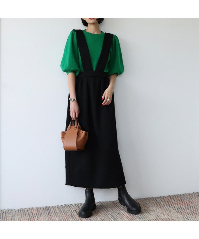 【エルフランク/ELFRANK】のミモレ丈ジャンパースカート インテリア・キッズ・メンズ・レディースファッション・服の通販 founy(ファニー) https://founy.com/ ファッション Fashion レディースファッション Fashion for Women スカート Skirts 新作・新入荷 New Arrivals / New In プチプライス・低価格 Affordable / Budget Price |ID: prp329100003801895 ipo3291000000035901914