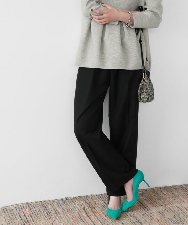 【エルフランク/ELFRANK】のサイドボタンタックワイドパンツ Washable インテリア・キッズ・メンズ・レディースファッション・服の通販 founy(ファニー) ファッション Fashion レディースファッション Fashion for Women パンツ Pants & Trousers センター Center, Center Line フロント Front, Front Design 新作・新入荷 New Arrivals / New In プチプライス・低価格 Affordable / Budget Price ビジネス 仕事 通勤 Business / Work / Commuting ブラック|ID: prp329100003801941 ipo3291000000024999625