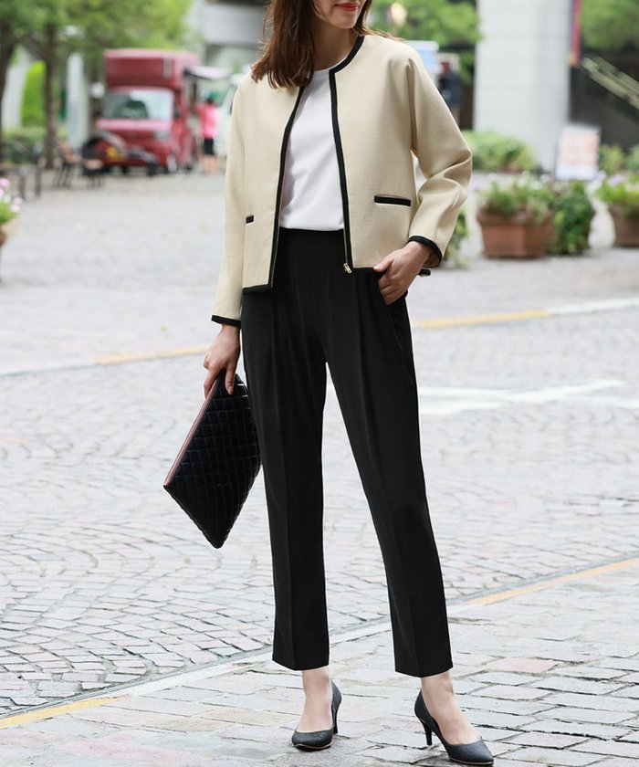 【フロリア/Flolia】の【在庫限り 特別値下げ】ブッチャー生地ジャケット&テーパードパンツの2点セットセレモニースーツ インテリア・キッズ・メンズ・レディースファッション・服の通販 founy(ファニー) https://founy.com/ ファッション Fashion レディースファッション Fashion for Women アウター Coat / Outerwear Collection レディースジャケット・軽アウター Jackets スーツ Business Suits & Workwear スーツジャケット・オフィスブレザー Suit Jackets / Blazers スーツパンツ・ドレスパンツ Suit Pants / Office Trousers / Dress Pants スーツセット・2点セット・レディーススーツ Suit Sets / 2-Piece Suits / Office Suit Sets 新作・新入荷 New Arrivals / New In ジャケット Jacket, Outerwear スーツ Suit, Formalwear セレモニー Ceremony プチプライス・低価格 Affordable / Budget Price |ID: prp329100003801995 ipo3291000000036170839