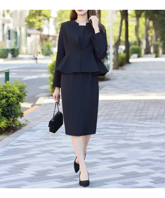 【フロリア/Flolia】の洗えるノーカラーペプラムジャケット&コクーンシルエットワンピースの2点セットセレモニースーツ インテリア・キッズ・メンズ・レディースファッション・服の通販 founy(ファニー) https://founy.com/ ファッション Fashion レディースファッション Fashion for Women アウター Coat / Outerwear Collection レディースジャケット・軽アウター Jackets スーツ Business Suits & Workwear スーツジャケット・オフィスブレザー Suit Jackets / Blazers スーツセット・2点セット・レディーススーツ Suit Sets / 2-Piece Suits / Office Suit Sets 新作・新入荷 New Arrivals / New In スーツ Suit, Formalwear セレモニー Ceremony プチプライス・低価格 Affordable / Budget Price 洗える Machine Washable |ID: prp329100003802007 ipo3291000000036170932