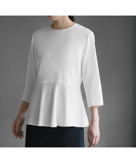 【フロリア/Flolia】の【オフィスもセレモニーも使える】洗えるペプラムクルーネックブラウス 人気、トレンドファッション・服の通販 founy(ファニー) ファッション Fashion レディースファッション Fashion for Women トップス・カットソー Cut & Sew Tops シャツ・ブラウス・オフィスカジュアル Elegant Blouses & Button-Ups 新作・新入荷 New Arrivals / New In セレモニー Ceremony プチプライス・低価格 Affordable / Budget Price 洗える Machine Washable |ID:prp329100003811009