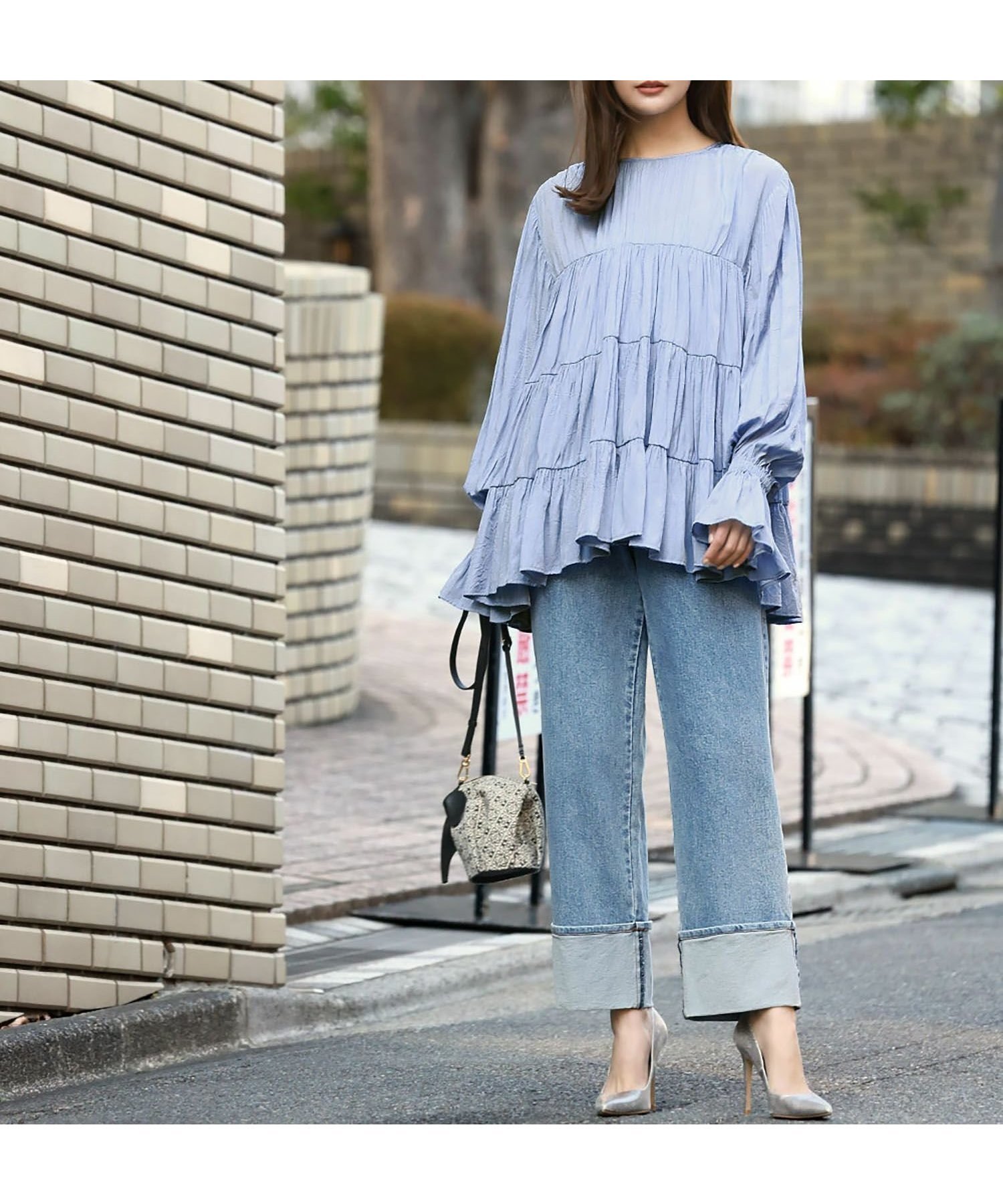 【エルフランク/ELFRANK】の自宅で洗えるシワ加工ティアードブラウス 人気、トレンドファッション・服の通販 founy(ファニー) 　ファッション　Fashion　レディースファッション　WOMEN　トップス・カットソー　Tops/Tshirt　シャツ/ブラウス　Shirts/Blouses　NEW・新作・新着・新入荷　New Arrivals　おすすめ　Recommend　スリーブ　Sleeve　ティアード　Tiered　プチプライス・低価格　Affordable　ランダム　Random　ロング　Long　夏　Summer　春　Spring　S/S・春夏　Ss・Spring/Summer　洗える　Washable　 other-1|ID: prp329100003843991 ipo3291000000030854281