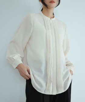 【フロリア/Flolia】の【オフィスもセレモニーも使える】洗えるピンタックスタンドカラービジネスブラウス 人気、トレンドファッション・服の通販 founy(ファニー) ファッション Fashion レディースファッション Fashion for Women トップス・カットソー Cut & Sew Tops シャツ・ブラウス・オフィスカジュアル Elegant Blouses & Button-Ups 新作・新入荷 New Arrivals / New In セレモニー Ceremony プチプライス・低価格 Affordable / Budget Price 洗える Machine Washable |ID:prp329100004065419