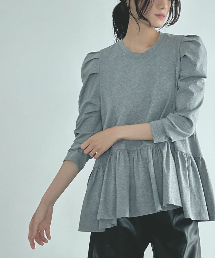 【エルフランク/ELFRANK】のギャザースリーブペプラムトップス Washable インテリア・キッズ・メンズ・レディースファッション・服の通販 founy(ファニー) https://founy.com/ ファッション Fashion レディースファッション Fashion for Women トップス・カットソー Cut & Sew Tops 新作・新入荷 New Arrivals / New In プチプライス・低価格 Affordable / Budget Price |ID: prp329100004088999 ipo3291000000036170243