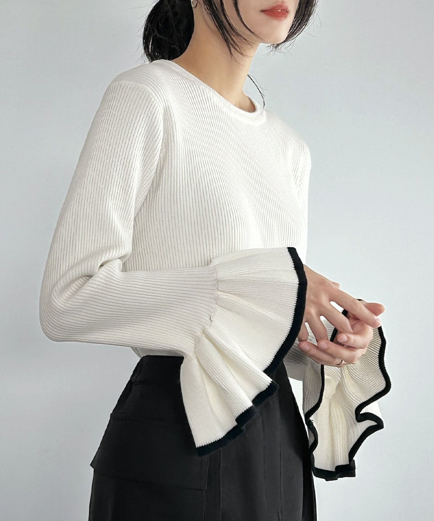 【エルフランク/ELFRANK】の【在庫限り】バイカラーラインニットトップス 人気、トレンドファッション・服の通販 founy(ファニー) 　ファッション　Fashion　レディースファッション　Fashion for Women　トップス・カットソー　Cut & Sew Tops　ニット　Knit Tops & Sweaters　新作・新入荷　New Arrivals / New In　プチプライス・低価格　Affordable / Budget Price　 other-1|ID: prp329100004089021 ipo3291000000035503951