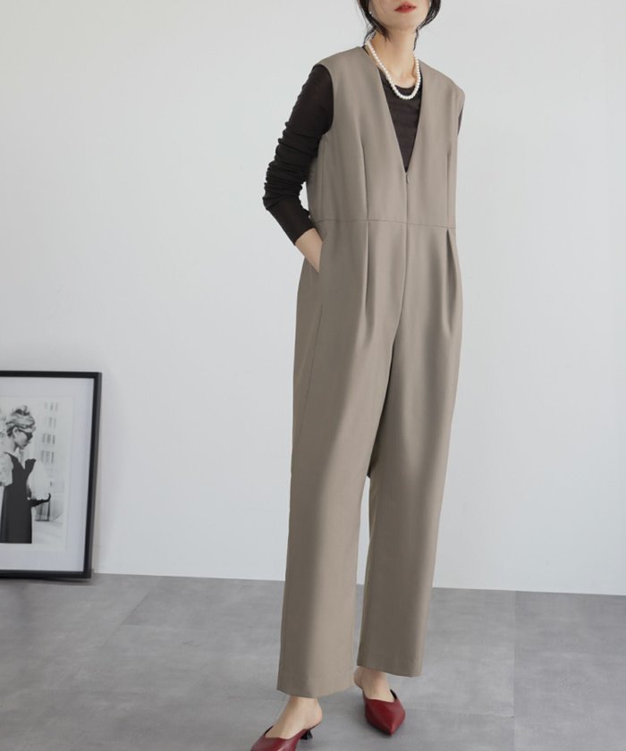 【エルフランク/ELFRANK】の【在庫限り!特別SALE】Vネックオールインワン Washable インテリア・キッズ・メンズ・レディースファッション・服の通販 founy(ファニー) https://founy.com/ ファッション Fashion レディースファッション Fashion for Women トップス・カットソー Cut & Sew Tops Vネックトップス V-Neck Tops / V-Cut Neckline Shirts ワンピース Dresses オールインワン・ワンピース Dresses and Jumpsuits 新作・新入荷 New Arrivals / New In プチプライス・低価格 Affordable / Budget Price |ID: prp329100004097490 ipo3291000000036168859