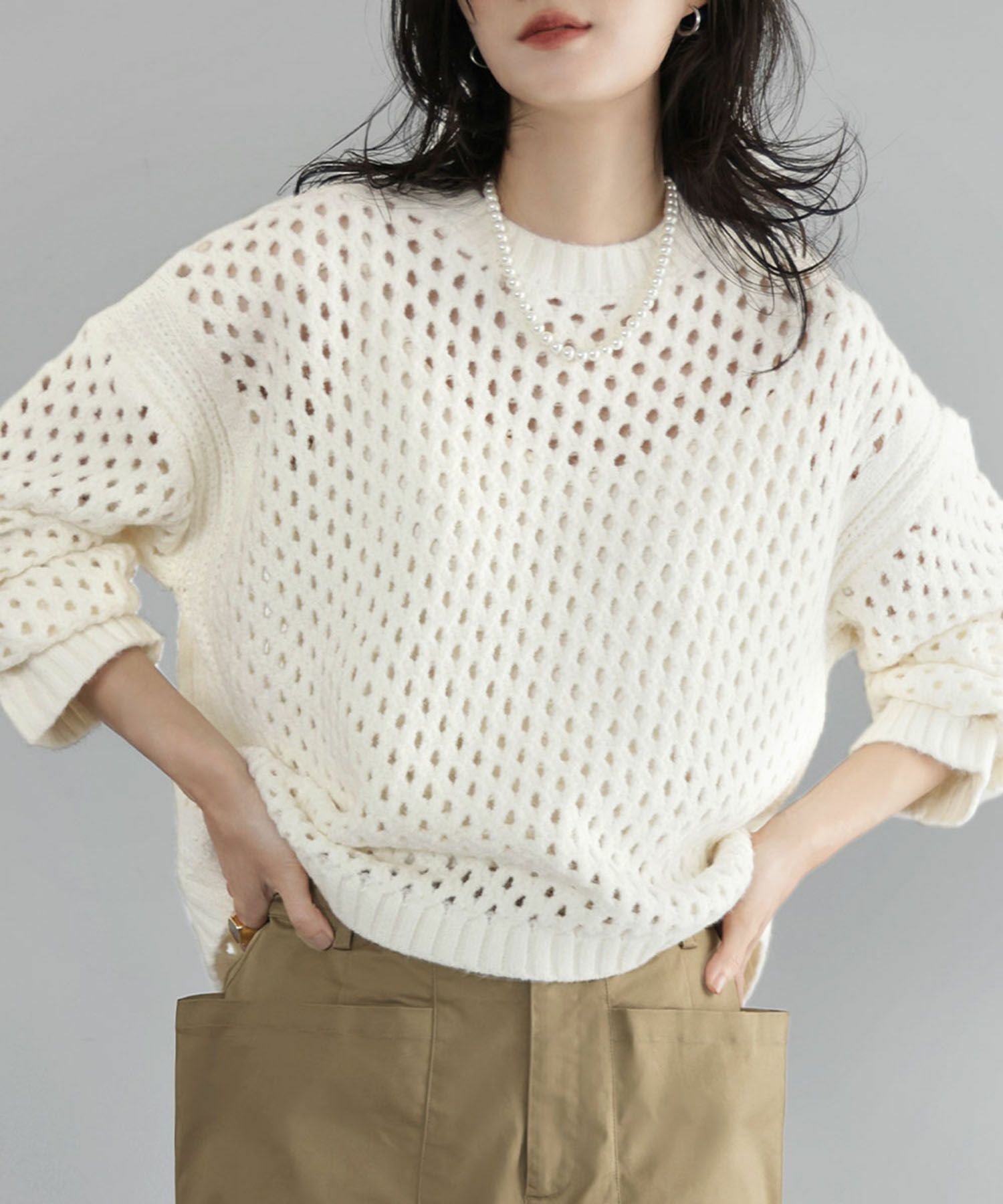 【エルフランク/ELFRANK】の《新色追加》ショート丈メッシュ透かし編みニットプルオーバー 人気、トレンドファッション・服の通販 founy(ファニー) 　ファッション　Fashion　レディースファッション　Fashion for Women　トップス・カットソー　Cut & Sew Tops　ニット　Knit Tops & Sweaters　カジュアルプルオーバー・ニットトップス　Pullovers & Knit Tops / Casual Pullovers　新作・新入荷　New Arrivals / New In　インナー　Innerwear　ショート　Short, Short Length　スリーブ　Sleeve, Long Sleeve / Short Sleeve　デニム　Denim, Jeans Material　バランス　Balance, Style Balance　フェミニン　Feminine, Girly　プチプライス・低価格　Affordable / Budget Price　マキシ　Maxi, Full Length　メッシュ　Mesh, Net Fabric　A/W・秋冬　Autumn/Winter　透かし　Cut-Out, Lacework　 other-1|ID: prp329100004097500 ipo3291000000034339220