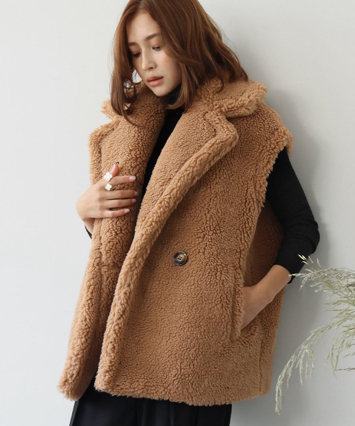 【エルフランク/ELFRANK】の【クリアランスSALE】ビッグカラーノースリーブボアジレ/ベスト インテリア・キッズ・メンズ・レディースファッション・服の通販 founy(ファニー) https://founy.com/ ファッション Fashion レディースファッション Fashion for Women アウター Coat / Outerwear Collection トップス・カットソー Cut & Sew Tops キャミソール&ノースリーブ Camisoles & Sleeveless Tops ベスト&ジレ / 重ね着スタイル Vests & Gilets 新作・新入荷 New Arrivals / New In プチプライス・低価格 Affordable / Budget Price ベスト Vest, Waistcoat |ID: prp329100004115640 ipo3291000000036169038