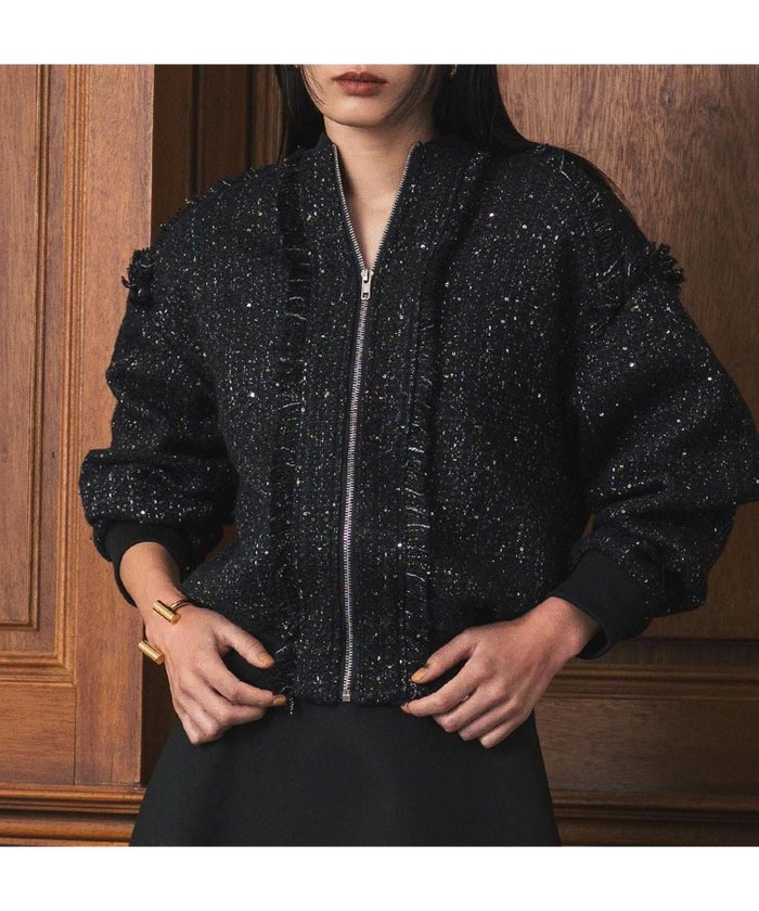 【エルフランク/ELFRANK】の【残りわずか!!特別SALE】ツイードスタンドネックブルゾン インテリア・キッズ・メンズ・レディースファッション・服の通販 founy(ファニー) https://founy.com/ ファッション Fashion レディースファッション Fashion for Women アウター Coat / Outerwear Collection ブルゾンジャケット・スポーティアウター Blouson Jackets 新作・新入荷 New Arrivals / New In プチプライス・低価格 Affordable / Budget Price |ID: prp329100004120155 ipo3291000000036168979