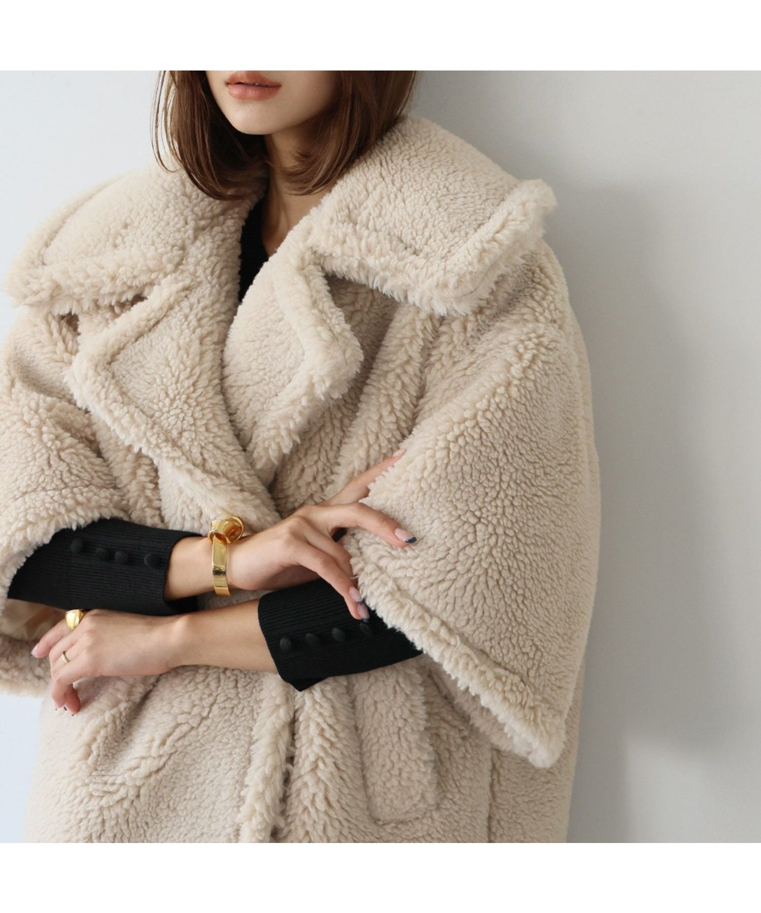 【エルフランク/ELFRANK】の【残りわずか!!特別SALE】【VERY掲載】ビッグカラーオーバーサイズミドル丈ボアコート 人気、トレンドファッション・服の通販 founy(ファニー) 　ファッション　Fashion　レディースファッション　Fashion for Women　アウター　Coat / Outerwear Collection　コート・ロングコート・ピーコート　Long Coats, Peacoats & More　新作・新入荷　New Arrivals / New In　プチプライス・低価格　Affordable / Budget Price　 other-1|ID: prp329100004122483 ipo3291000000035901223