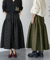 【エルフランク/ELFRANK】の自宅で洗えるヨーク切り替えドットジャガードフレアロングスカート 人気、トレンドファッション・服の通販 founy(ファニー) ファッション Fashion レディースファッション Fashion for Women スカート Skirts ロングスカート Long Skirts / Maxi & Midi Skirts 新作・新入荷 New Arrivals / New In おすすめ Recommended / Our Picks ギャザー Gathered, Ruffled ドット Polka Dot, Dot Pattern プチプライス・低価格 Affordable / Budget Price ヨーク Yoke, Yoke Design 洗える Machine Washable |ID:prp329100004123874