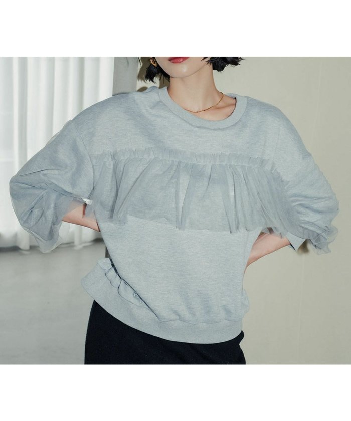 【アンピルーラ/Ampirula】のチュール裏毛スウェットプルオーバー インテリア・キッズ・メンズ・レディースファッション・服の通販 founy(ファニー) https://founy.com/ ファッション Fashion レディースファッション Fashion for Women トップス・カットソー Cut & Sew Tops レディースパーカー・カジュアルフーディー Casual Hoodies & Sweatshirts カジュアルプルオーバー・ニットトップス Pullovers & Knit Tops / Casual Pullovers スウェット・クルーネックトップス Sweatshirts & Crewnecks / Relaxed Fit Sweat Tops 新作・新入荷 New Arrivals / New In チュール Tulip, Tulip Motif プチプライス・低価格 Affordable / Budget Price |ID: prp329100004186731 ipo3291000000036169449