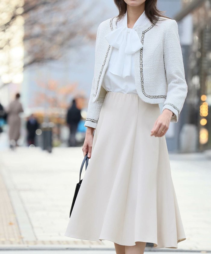 【フロリア/Flolia】の【在庫限りの特別プライス】ツイードノーカラージャケット×フレアスカートの上品セットアップ|卒業式・入学式・ビジネス対応 インテリア・キッズ・メンズ・レディースファッション・服の通販 founy(ファニー) https://founy.com/ ファッション Fashion レディースファッション Fashion for Women アウター Coat / Outerwear Collection レディースジャケット・軽アウター Jackets ノーカラージャケット / シンプル上品コーデ Collarless Jackets セットアップ Matching Sets スカート・ミニ/ミディ/マキシ Skirts / Mini, Midi & Maxi Skirts スカート Skirts Aライン・フレアスカート A-Line & Flared Skirts 新作・新入荷 New Arrivals / New In セットアップ Set-Up, Coordinated Outfit ビジネス 仕事 通勤 Business / Work / Commuting フレア Flare, Flared プチプライス・低価格 Affordable / Budget Price エレガント 上品 Elegant 入学式 Entrance Ceremony 卒業式 Graduation Ceremony |ID: prp329100004248484 ipo3291000000035900573