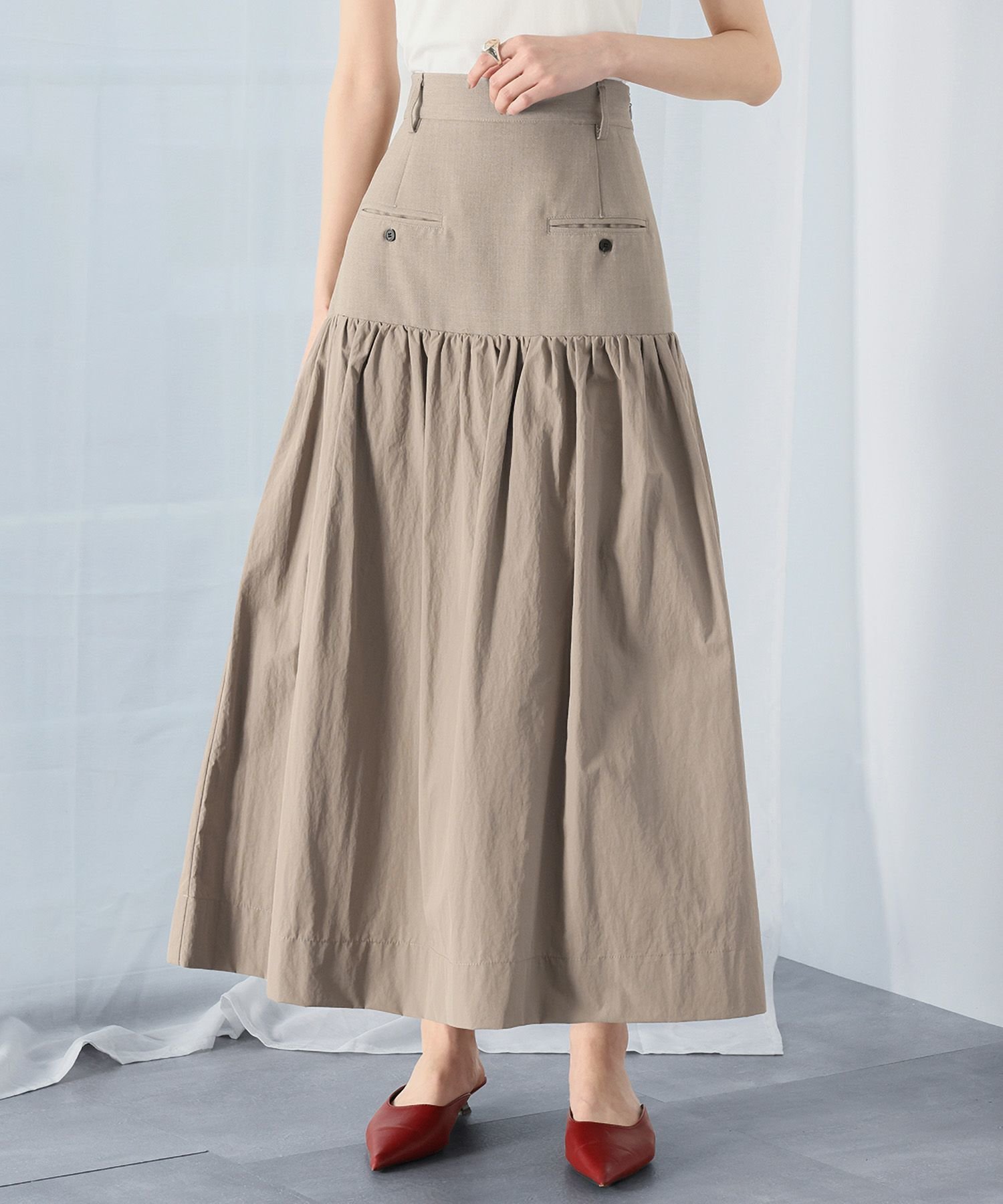 【アンピルーラ/Ampirula】の異素材切替ティアードスカート 人気、トレンドファッション・服の通販 founy(ファニー) 　ファッション　Fashion　レディースファッション　Fashion for Women　スカート　Skirts　ティアードスカート　Tiered Skirts　新作・新入荷　New Arrivals / New In　ティアードスカート　Tiered Skirt, Flounced Skirt　プチプライス・低価格　Affordable / Budget Price　切替　Switching, Contrast Panel　 other-1|ID: prp329100004258584 ipo3291000000035900576