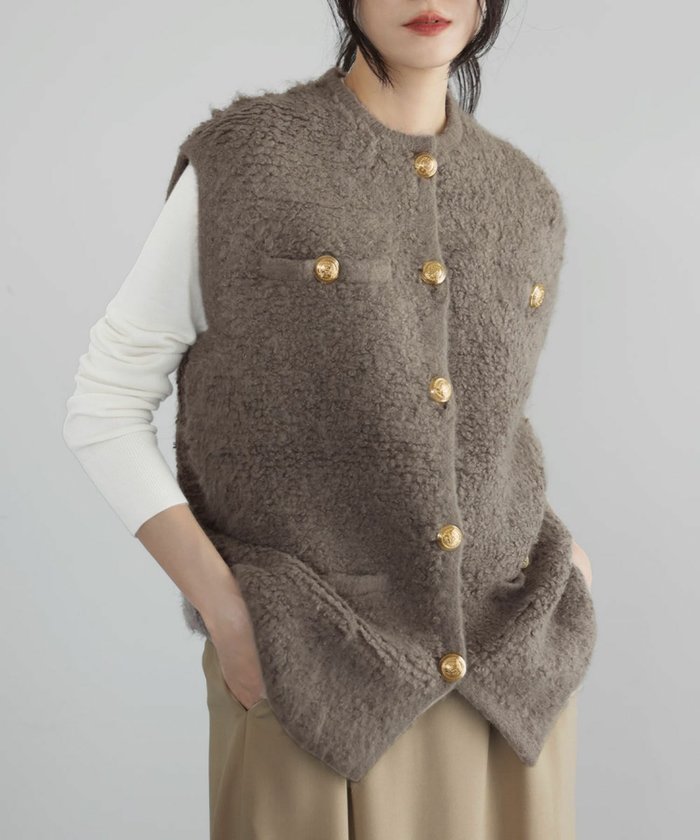 【エルフランク/ELFRANK】のループ編みニットジレ/ベスト インテリア・キッズ・メンズ・レディースファッション・服の通販 founy(ファニー) https://founy.com/ ファッション Fashion レディースファッション WOMEN アウター Coat Outerwear トップス・カットソー Tops/Tshirt ニット Knit Tops ベスト/ジレ Gilets/Vests NEW・新作・新着・新入荷 New Arrivals プチプライス・低価格 Affordable ベスト Vest ベーシック Basic ループ Loop 秋 Autumn/Fall |ID: prp329100004287067 ipo3291000000030363655