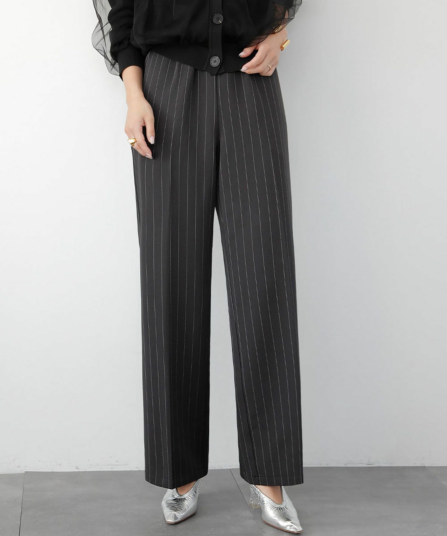 【エルフランク/ELFRANK】のストライプワイドギャザースラックス Washable 人気、トレンドファッション・服の通販 founy(ファニー) 　ファッション　Fashion　レディースファッション　Fashion for Women　新作・新入荷　New Arrivals / New In　プチプライス・低価格　Affordable / Budget Price　 other-1|ID: prp329100004338014 ipo3291000000035900710