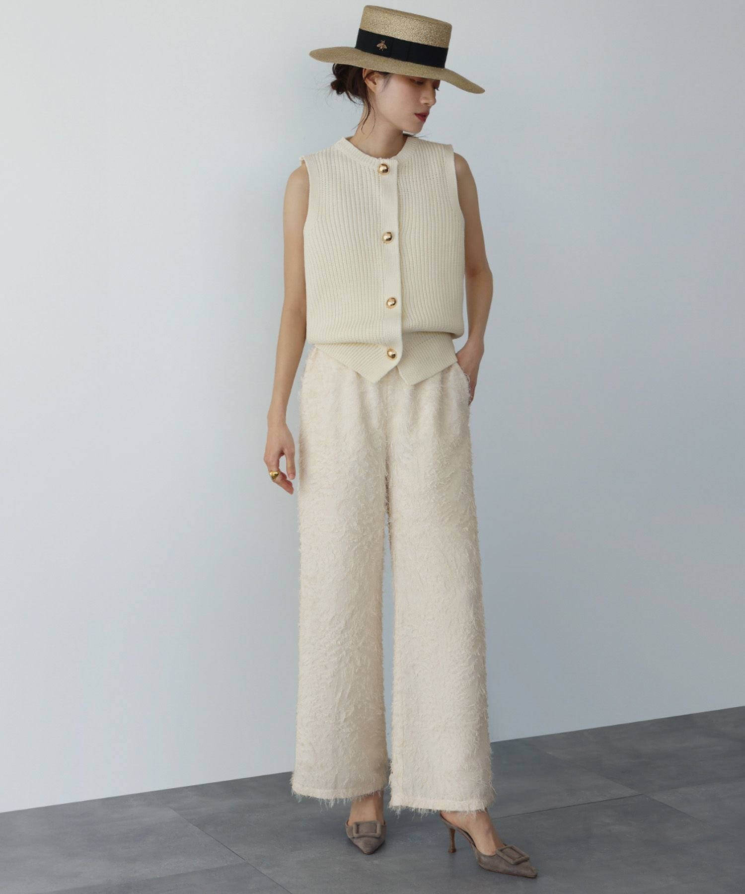 【エルフランク/ELFRANK】のショートフリンジジャガードワイドパンツ 人気、トレンドファッション・服の通販 founy(ファニー) 　ファッション　Fashion　レディースファッション　Fashion for Women　パンツ　Pants & Trousers　新作・新入荷　New Arrivals / New In　プチプライス・低価格　Affordable / Budget Price　 other-1|ID: prp329100004338033 ipo3291000000035503697