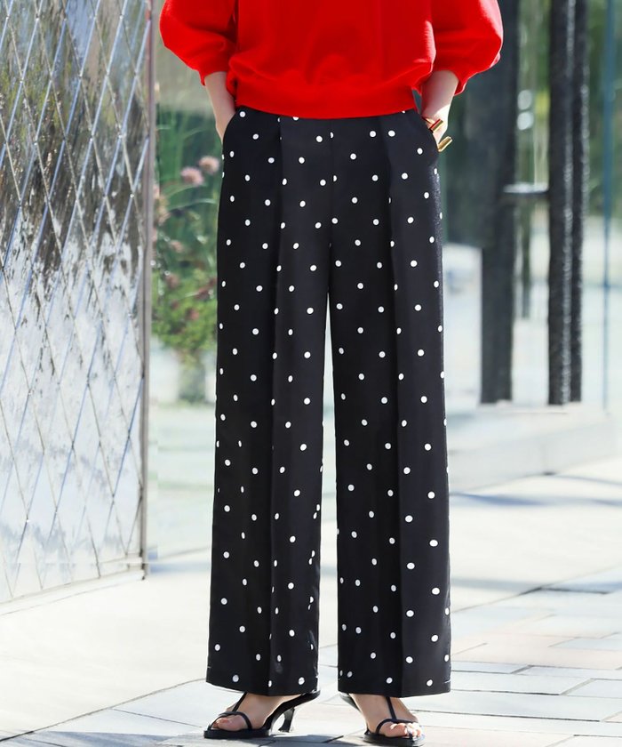 【エルフランク/ELFRANK】のドットジャガードセミワイドタックパンツ Washable インテリア・キッズ・メンズ・レディースファッション・服の通販 founy(ファニー) https://founy.com/ ファッション Fashion レディースファッション Fashion for Women パンツ Pants & Trousers 新作・新入荷 New Arrivals / New In プチプライス・低価格 Affordable / Budget Price |ID: prp329100004338042 ipo3291000000035900962