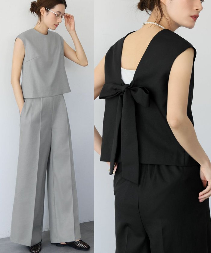 【エルフランク/ELFRANK】の【2025SS】自宅で洗えるバックリボンブラウス&センタープレススラックスのセットアップ インテリア・キッズ・メンズ・レディースファッション・服の通販 founy(ファニー) https://founy.com/ ファッション Fashion レディースファッション WOMEN トップス・カットソー Tops/Tshirt シャツ/ブラウス Shirts/Blouses 洗える Washable ストレート Straight スラックス Slacks セットアップ Set Up センター Center リボン Ribbon ワイド Wide NEW・新作・新着・新入荷 New Arrivals プチプライス・低価格 Affordable 2025年 2025 2025春夏・S/S Ss,Spring/Summer,2025 |ID: prp329100004342322 ipo3291000000030299360