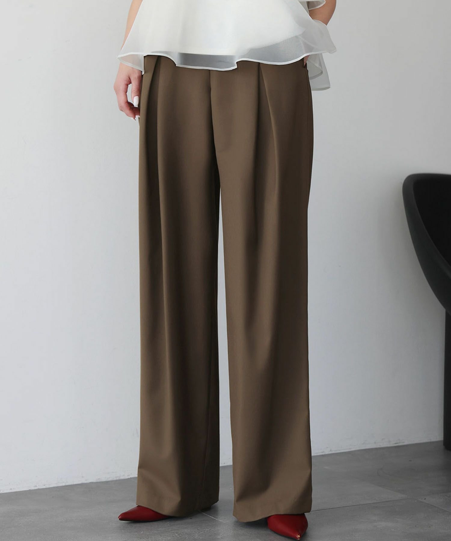 【エルフランク/ELFRANK】の美脚ワイドパンツ|ボックスタック×後ろゴムですっきり見え Washable 人気、トレンドファッション・服の通販 founy(ファニー) 　ファッション　Fashion　レディースファッション　Fashion for Women　パンツ　Pants & Trousers　新作・新入荷　New Arrivals / New In　プチプライス・低価格　Affordable / Budget Price　ボックス　Boxy, Box Shape　ワイド　Wide, Wide Fit　 other-1|ID: prp329100004344319 ipo3291000000035503605