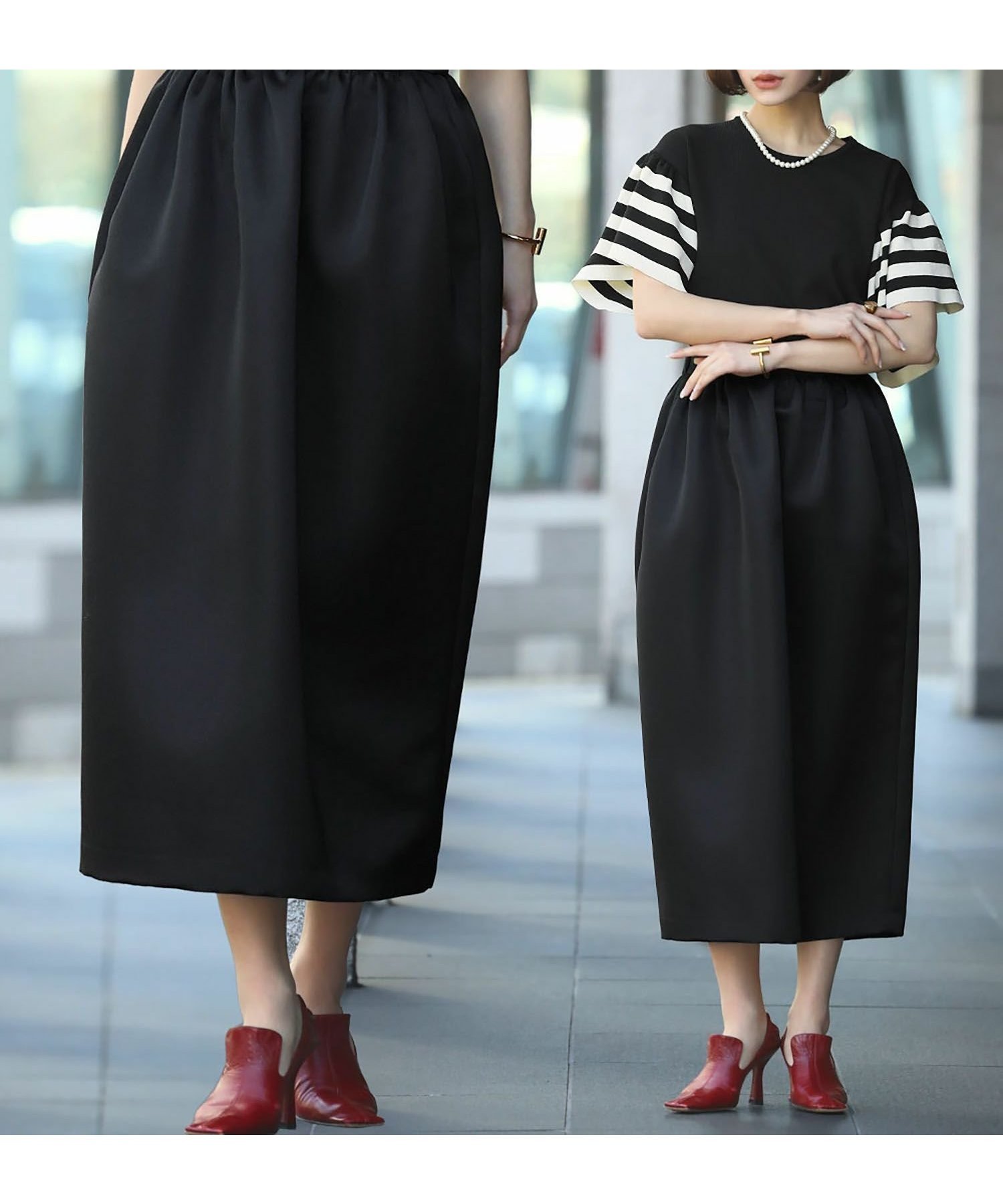 【エルフランク/ELFRANK】のサテンギャザーミモレ丈コクーンスカート Washable 人気、トレンドファッション・服の通販 founy(ファニー) 　ファッション　Fashion　レディースファッション　Fashion for Women　スカート　Skirts　新作・新入荷　New Arrivals / New In　プチプライス・低価格　Affordable / Budget Price　 other-1|ID: prp329100004344321 ipo3291000000035900823