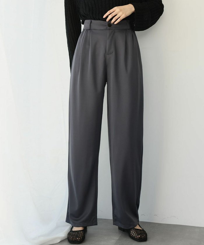 【アンピルーラ/Ampirula】の洗えるハイウエストタックストレートパンツ インテリア・キッズ・メンズ・レディースファッション・服の通販 founy(ファニー) https://founy.com/ ファッション Fashion レディースファッション Fashion for Women パンツ Pants & Trousers 新作・新入荷 New Arrivals / New In プチプライス・低価格 Affordable / Budget Price 洗える Machine Washable |ID: prp329100004344331 ipo3291000000035503535