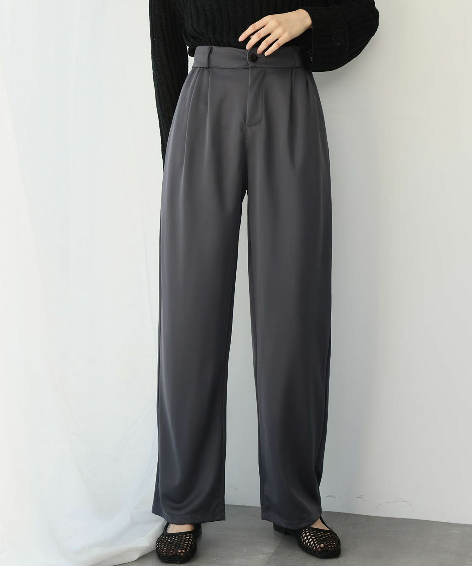 【アンピルーラ/Ampirula】の洗えるハイウエストタックストレートパンツ 人気、トレンドファッション・服の通販 founy(ファニー) 　ファッション　Fashion　レディースファッション　Fashion for Women　パンツ　Pants & Trousers　新作・新入荷　New Arrivals / New In　プチプライス・低価格　Affordable / Budget Price　洗える　Machine Washable　 other-1|ID: prp329100004344331 ipo3291000000035503535