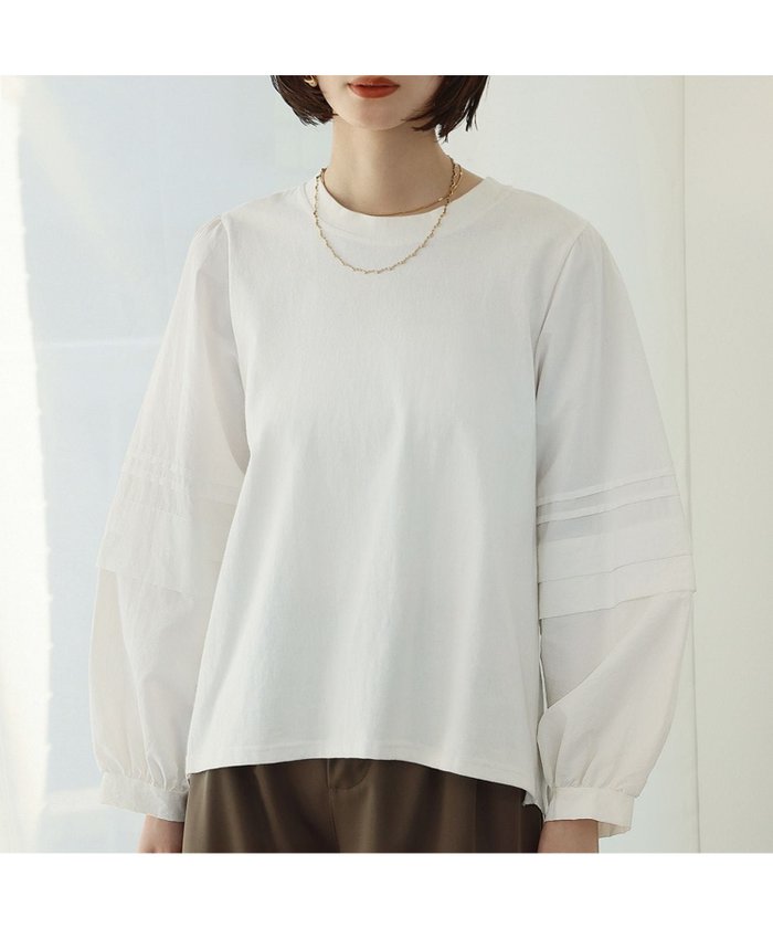 【アンピルーラ/Ampirula】の洗える異素材ドッキングボリュームスリーブプルオーバー インテリア・キッズ・メンズ・レディースファッション・服の通販 founy(ファニー) https://founy.com/ ファッション Fashion レディースファッション Fashion for Women トップス・カットソー Cut & Sew Tops カジュアルプルオーバー・ニットトップス Pullovers & Knit Tops / Casual Pullovers ボリューム袖・フリルスリーブブラウス Voluminous & Ruffle Sleeves / Puffy Sleeve Tops 新作・新入荷 New Arrivals / New In プチプライス・低価格 Affordable / Budget Price 洗える Machine Washable |ID: prp329100004344334 ipo3291000000036168228