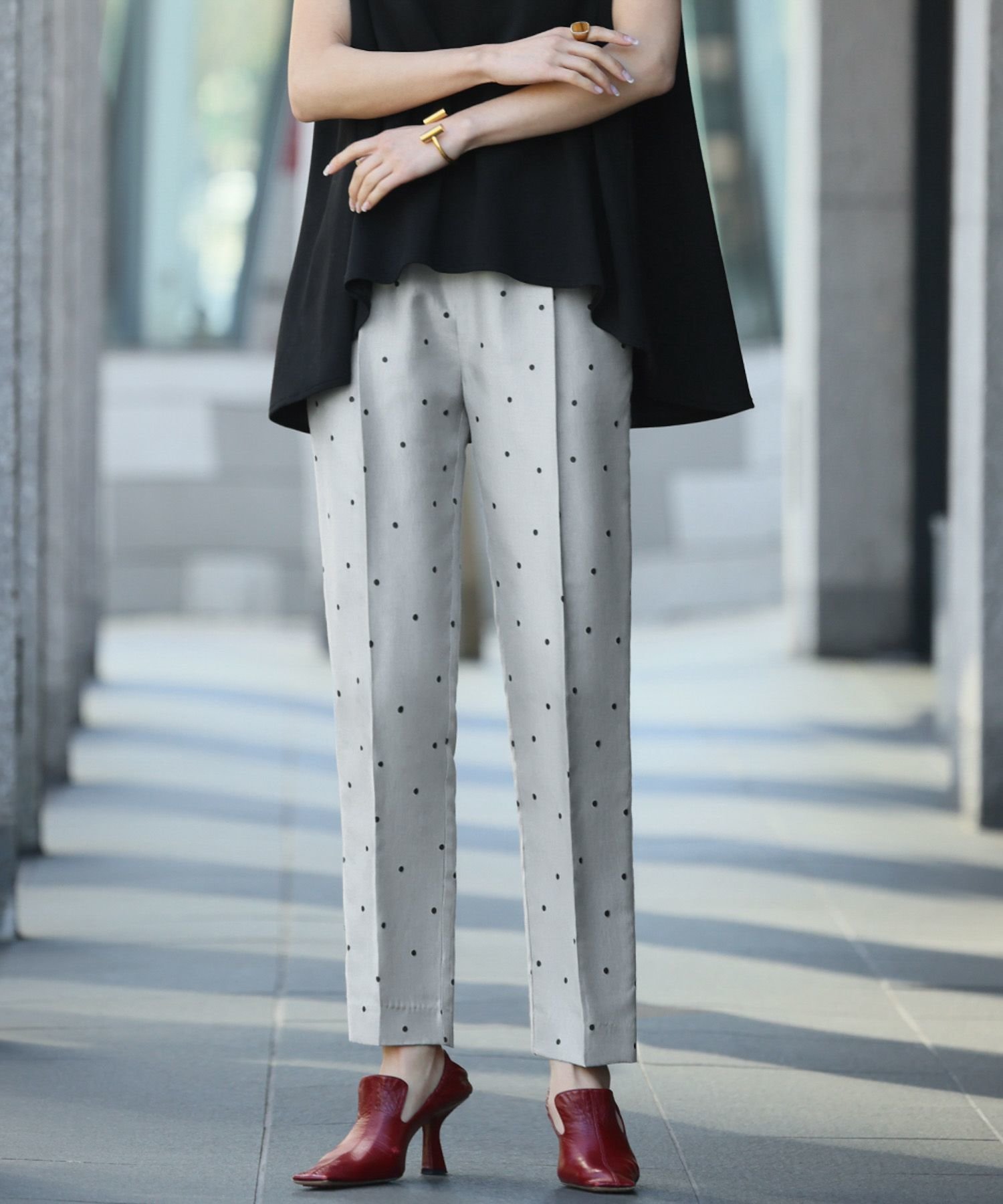 【エルフランク/ELFRANK】の【在庫限り!特別SALE】ドットテーパードパンツ Washable 人気、トレンドファッション・服の通販 founy(ファニー) 　ファッション　Fashion　レディースファッション　Fashion for Women　パンツ　Pants & Trousers　新作・新入荷　New Arrivals / New In　プチプライス・低価格　Affordable / Budget Price　 other-1|ID: prp329100004349568 ipo3291000000035503206