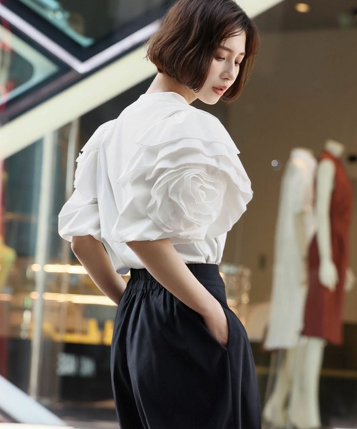 【エルフランク/ELFRANK】のバルーンスリーブフリルモチーフカットソー Washable インテリア・キッズ・メンズ・レディースファッション・服の通販 founy(ファニー) https://founy.com/ ファッション Fashion レディースファッション Fashion for Women トップス・カットソー Cut & Sew Tops カットソー・ベーシックTシャツ Cut-and-Sewn Tops / Stretch Tees & Basics 新作・新入荷 New Arrivals / New In プチプライス・低価格 Affordable / Budget Price |ID: prp329100004351242 ipo3291000000036168770