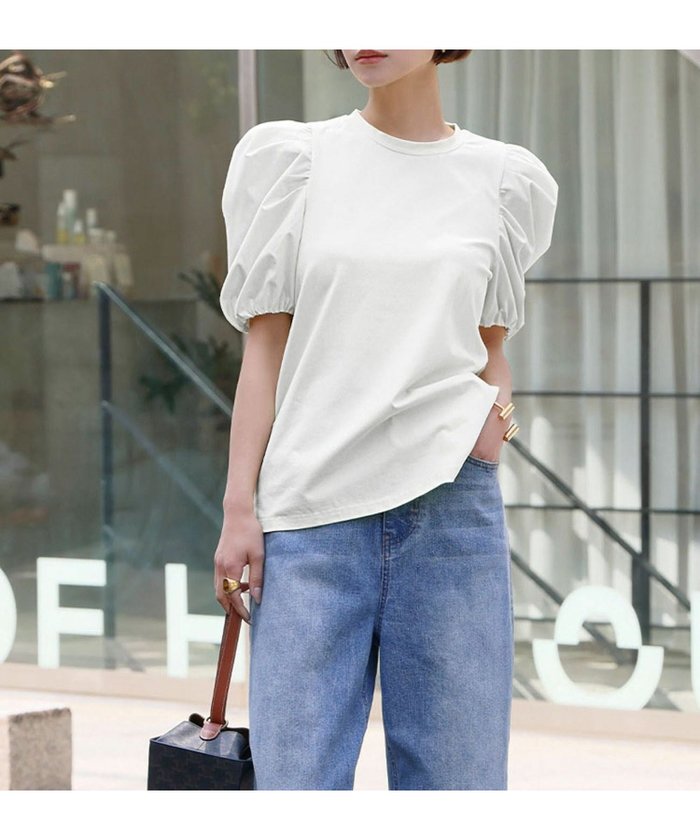 【エルフランク/ELFRANK】のボリュームスリーブカットソー Washable インテリア・キッズ・メンズ・レディースファッション・服の通販 founy(ファニー) https://founy.com/ ファッション Fashion レディースファッション Fashion for Women トップス・カットソー Cut & Sew Tops カットソー・ベーシックTシャツ Cut-and-Sewn Tops / Stretch Tees & Basics ボリューム袖・フリルスリーブブラウス Voluminous & Ruffle Sleeves / Puffy Sleeve Tops 新作・新入荷 New Arrivals / New In プチプライス・低価格 Affordable / Budget Price |ID: prp329100004352935 ipo3291000000036168797