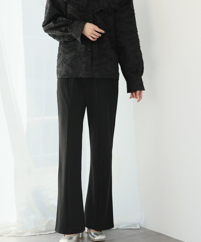 【アンピルーラ/Ampirula】の洗えるセンターラインフレアワイドパンツ インテリア・キッズ・メンズ・レディースファッション・服の通販 founy(ファニー) https://founy.com/ ファッション Fashion レディースファッション Fashion for Women パンツ Pants & Trousers 新作・新入荷 New Arrivals / New In プチプライス・低価格 Affordable / Budget Price 洗える Machine Washable |ID: prp329100004370773 ipo3291000000035900853