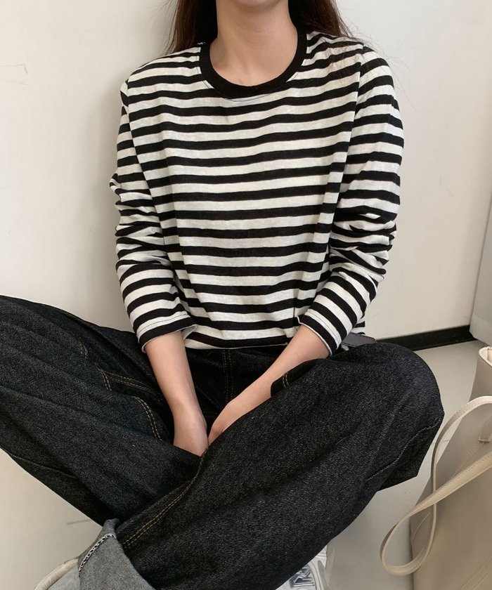 【ロワ/LOWO】の綿混素材ボーダーカットソー インテリア・キッズ・メンズ・レディースファッション・服の通販 founy(ファニー) https://founy.com/ ファッション Fashion レディースファッション Fashion for Women トップス・カットソー Cut & Sew Tops カットソー・ベーシックTシャツ Cut-and-Sewn Tops / Stretch Tees & Basics インナー Innerwear カーディガン Cardigan, Knitwear シンプル Simple, Minimal ジャケット Jacket, Outerwear プチプライス・低価格 Affordable / Budget Price ベーシック Basic, Essential ボーダー Border, Stripe |ID: prp329100004388311 ipo3291000000030676961