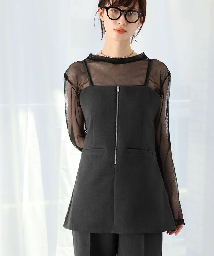 【アンピルーラ/Ampirula】の洗えるフロントジップチュニックビスチェ インテリア・キッズ・メンズ・レディースファッション・服の通販 founy(ファニー) https://founy.com/ ファッション Fashion レディースファッション Fashion for Women トップス・カットソー Cut & Sew Tops ビスチェ Bustiers & Corset Tops / Layered Bustier Style 新作・新入荷 New Arrivals / New In プチプライス・低価格 Affordable / Budget Price 洗える Machine Washable |ID: prp329100004404062 ipo3291000000035503224