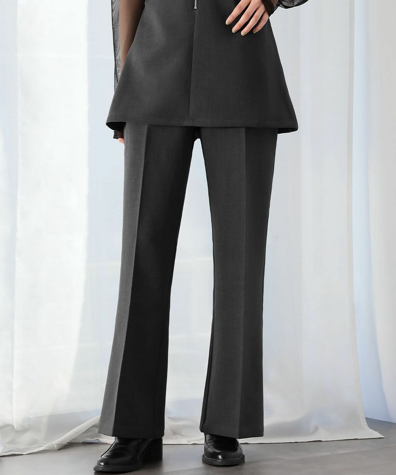 【アンピルーラ/Ampirula】の【2025SS】洗えるハイウエストセンタープレスフレアパンツ 人気、トレンドファッション・服の通販 founy(ファニー) 　ファッション　Fashion　レディースファッション　WOMEN　パンツ　Pants　洗える　Washable　シンプル　Simple　ジャケット　Jacket　スタイリッシュ　Stylish　スラックス　Slacks　セットアップ　Set Up　なめらか　Smooth　フィット　Fit　フレア　Flare　NEW・新作・新着・新入荷　New Arrivals　プチプライス・低価格　Affordable　エレガント 上品　Elegant　2025年　2025　2025春夏・S/S　Ss,Spring/Summer,2025　 other-1|ID: prp329100004406471 ipo3291000000030779629