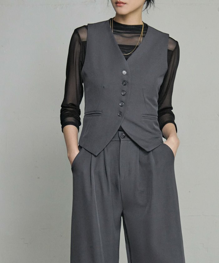 【フロリア/Flolia】のノースリーブベスト・ワイドパンツの2点セットスーツ インテリア・キッズ・メンズ・レディースファッション・服の通販 founy(ファニー) https://founy.com/ ファッション Fashion レディースファッション Fashion for Women アウター Coat / Outerwear Collection スーツ Business Suits & Workwear スーツパンツ・ドレスパンツ Suit Pants / Office Trousers / Dress Pants スーツセット・2点セット・レディーススーツ Suit Sets / 2-Piece Suits / Office Suit Sets 新作・新入荷 New Arrivals / New In スーツ Suit, Formalwear プチプライス・低価格 Affordable / Budget Price |ID: prp329100004420754 ipo3291000000036167126