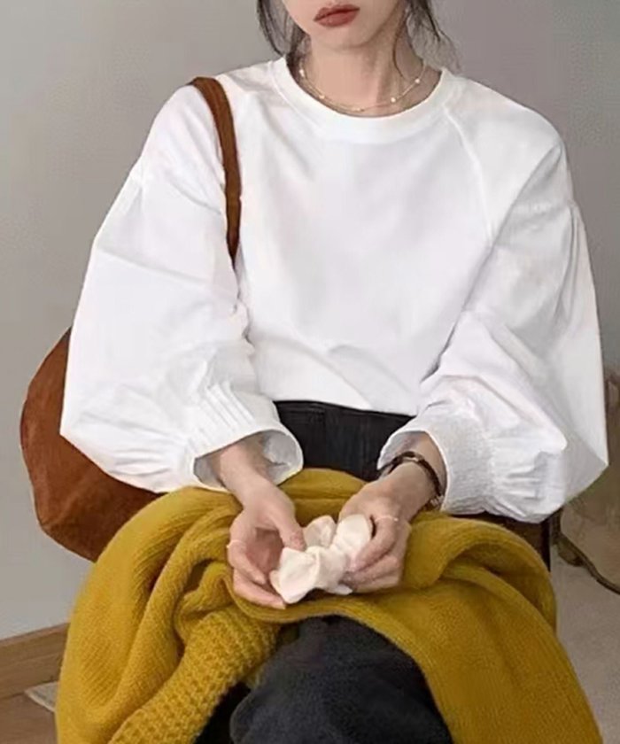 【ロワ/LOWO】のコットン素材バルーンスリーブカットソー インテリア・キッズ・メンズ・レディースファッション・服の通販 founy(ファニー) https://founy.com/ ファッション Fashion レディースファッション Fashion for Women トップス・カットソー Cut & Sew Tops カットソー・ベーシックTシャツ Cut-and-Sewn Tops / Stretch Tees & Basics 新作・新入荷 New Arrivals / New In プチプライス・低価格 Affordable / Budget Price |ID: prp329100004424585 ipo3291000000036167186