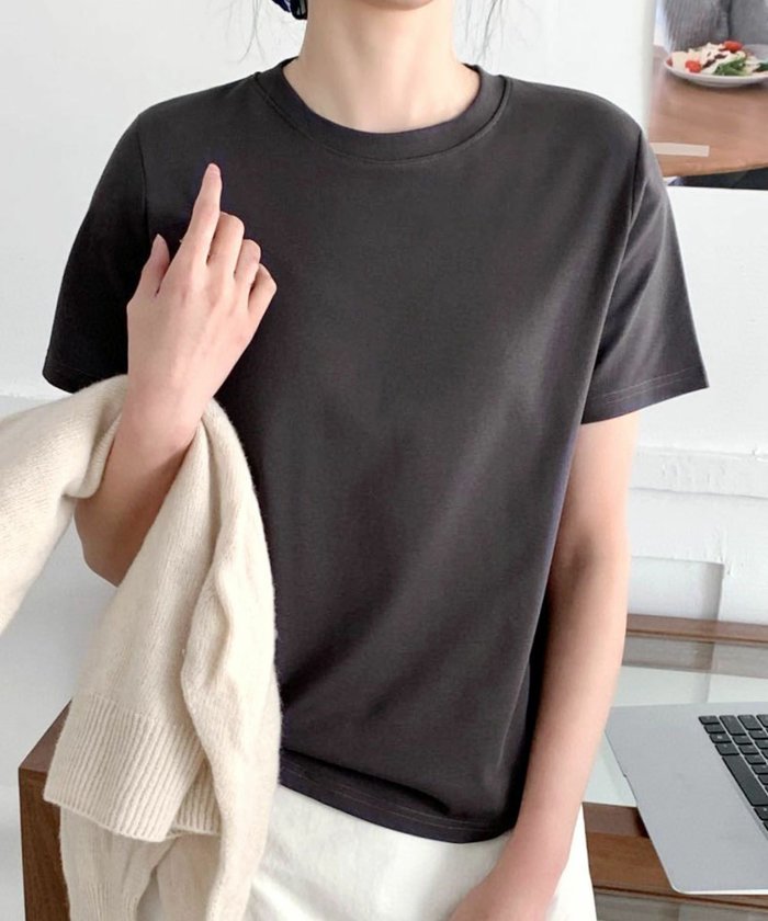【ロワ/LOWO】のコットン素材クルーネック半袖Tシャツ インテリア・キッズ・メンズ・レディースファッション・服の通販 founy(ファニー) https://founy.com/ ファッション Fashion レディースファッション Fashion for Women トップス・カットソー Cut & Sew Tops シャツ・ブラウス・オフィスカジュアル Elegant Blouses & Button-Ups ロングTシャツ・Tシャツ Longline T-Shirts & Tees インナー Innerwear コンパクト Compact, Small Size シンプル Simple, Minimal フィット Fit, Slim Fit プチプライス・低価格 Affordable / Budget Price 半袖 Short Sleeve, Half Sleeve |ID: prp329100004430513 ipo3291000000030941806
