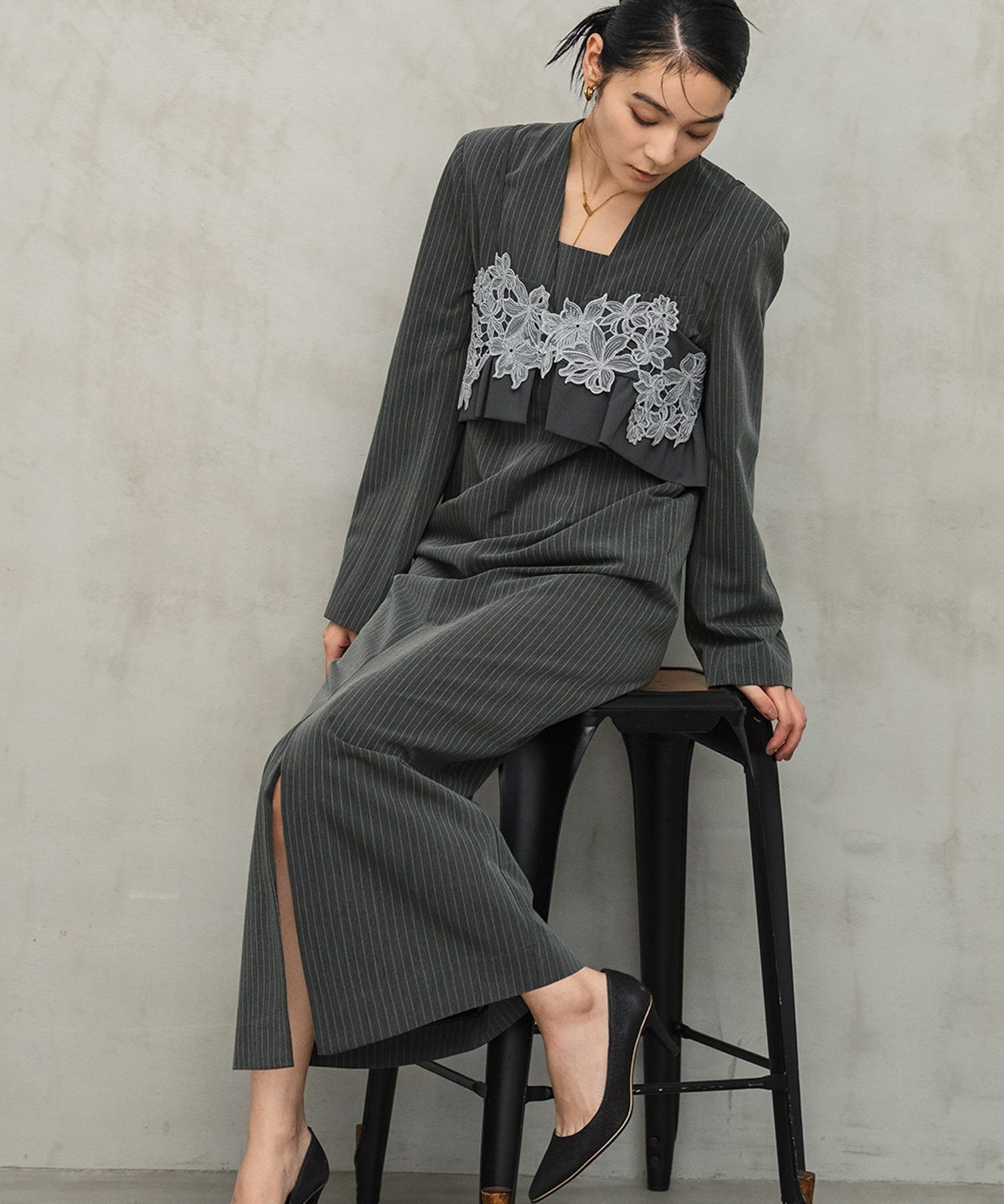 【ガール/GIRL】の【ANDRESD】ピンストライプロングワンピース フリルビスチェ 2点セット結婚式ワンピースパーティードレス 人気、トレンドファッション・服の通販 founy(ファニー) 　ファッション　Fashion　レディースファッション　Fashion for Women　ワンピース　Dresses　フォーマル・パーティードレス・結婚式用ドレス　Elegant & Casual Dresses　新作・新入荷　New Arrivals / New In　プチプライス・低価格　Affordable / Budget Price　結婚式　Wedding　 other-1|ID: prp329100004433638 ipo3291000000035900423