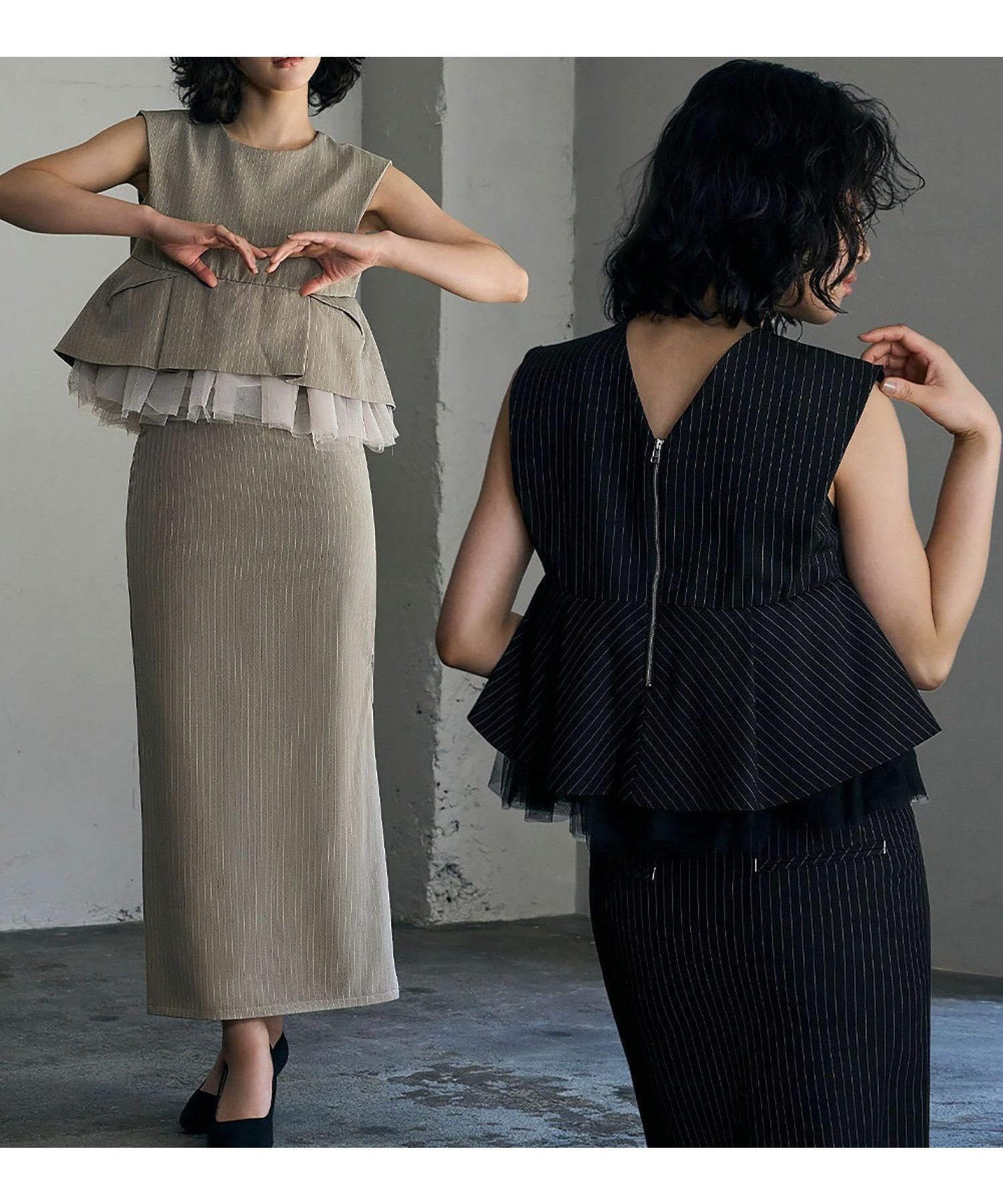 【ガール/GIRL】の【ANDRESD】チュールドッキングペプラムトップス・タイトスカートの2点セットアップパーティードレス 人気、トレンドファッション・服の通販 founy(ファニー) 　ファッション　Fashion　レディースファッション　Fashion for Women　セットアップ　Matching Sets　レディーストップス・ブラウス　Tops & Blouses / Assorted Women's Tops　スカート・ミニ/ミディ/マキシ　Skirts / Mini, Midi & Maxi Skirts　新作・新入荷　New Arrivals / New In　プチプライス・低価格　Affordable / Budget Price　 other-1|ID: prp329100004446479 ipo3291000000035899819