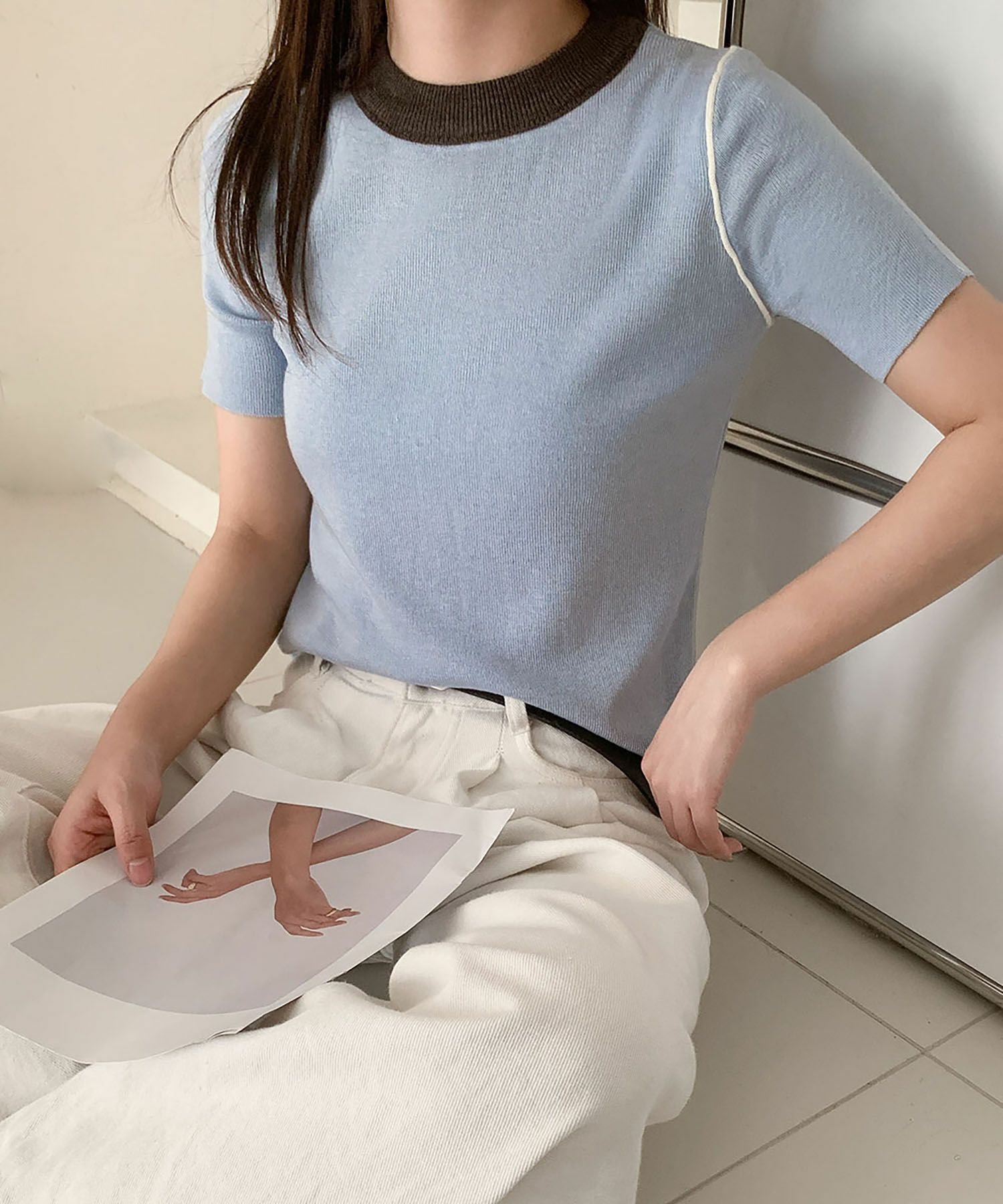 【ロワ/LOWO】の【2025SS】バイカラーコンパクトプルオーバー 人気、トレンドファッション・服の通販 founy(ファニー) 　ファッション　Fashion　レディースファッション　Fashion for Women　トップス・カットソー　Cut & Sew Tops　カジュアルプルオーバー・ニットトップス　Pullovers & Knit Tops / Casual Pullovers　新作・新入荷　New Arrivals / New In　2025年　2025　2025春夏・S/S　Spring/Summer 2025 SS25　コンパクト　Compact, Small Size　ジャケット　Jacket, Outerwear　プチプライス・低価格　Affordable / Budget Price　半袖　Short Sleeve, Half Sleeve　 other-1|ID: prp329100004456678 ipo3291000000031186735