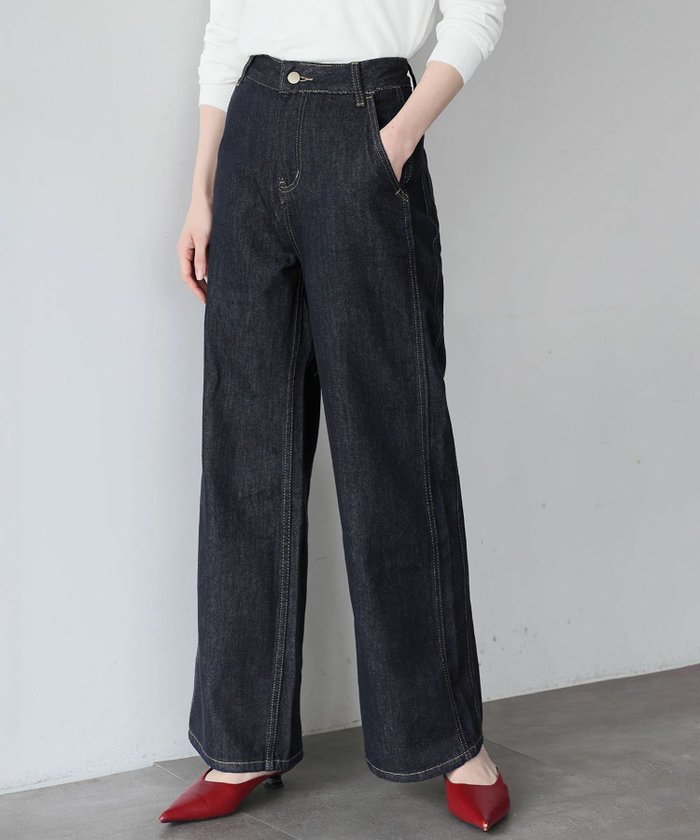 【ロワ/LOWO】のハイウエストワイドデニムパンツ インテリア・キッズ・メンズ・レディースファッション・服の通販 founy(ファニー) https://founy.com/ ファッション Fashion レディースファッション WOMEN パンツ Pants デニムパンツ Denim Pants NEW・新作・新着・新入荷 New Arrivals スタイリッシュ Stylish デニム Denim フィット Fit プチプライス・低価格 Affordable ワイド Wide |ID: prp329100004465057 ipo3291000000031280060