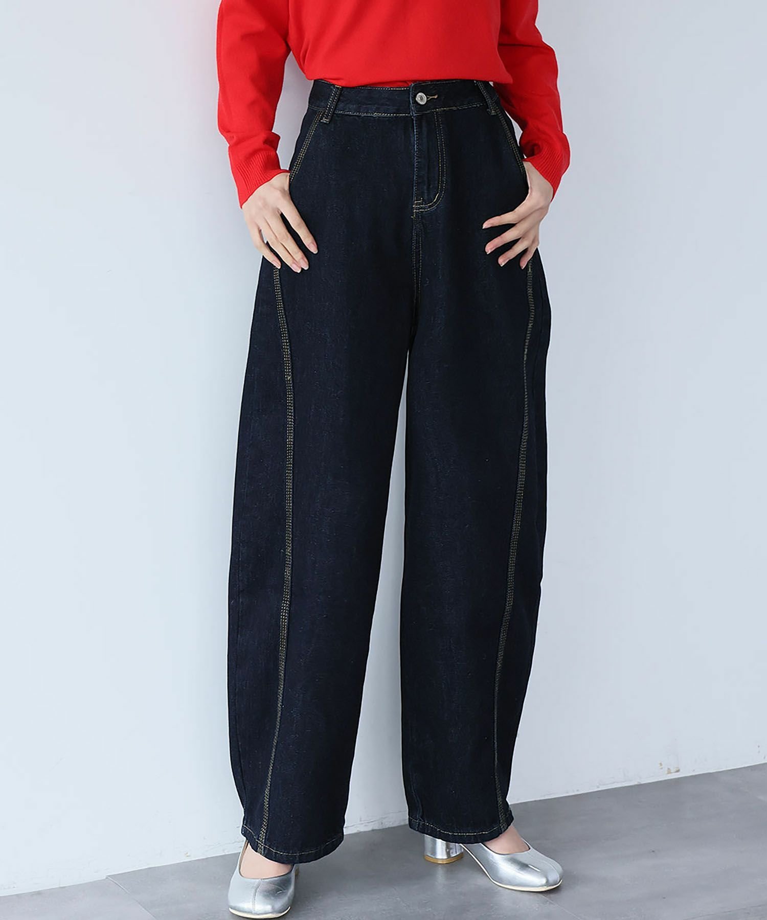 【ロワ/LOWO】のステッチラインハイウエストワイドデニムパンツ 人気、トレンドファッション・服の通販 founy(ファニー) 　ファッション　Fashion　レディースファッション　WOMEN　パンツ　Pants　デニムパンツ　Denim Pants　NEW・新作・新着・新入荷　New Arrivals　スタイリッシュ　Stylish　センター　Center　デニム　Denim　プチプライス・低価格　Affordable　ワイド　Wide　 other-1|ID: prp329100004465059 ipo3291000000031280093