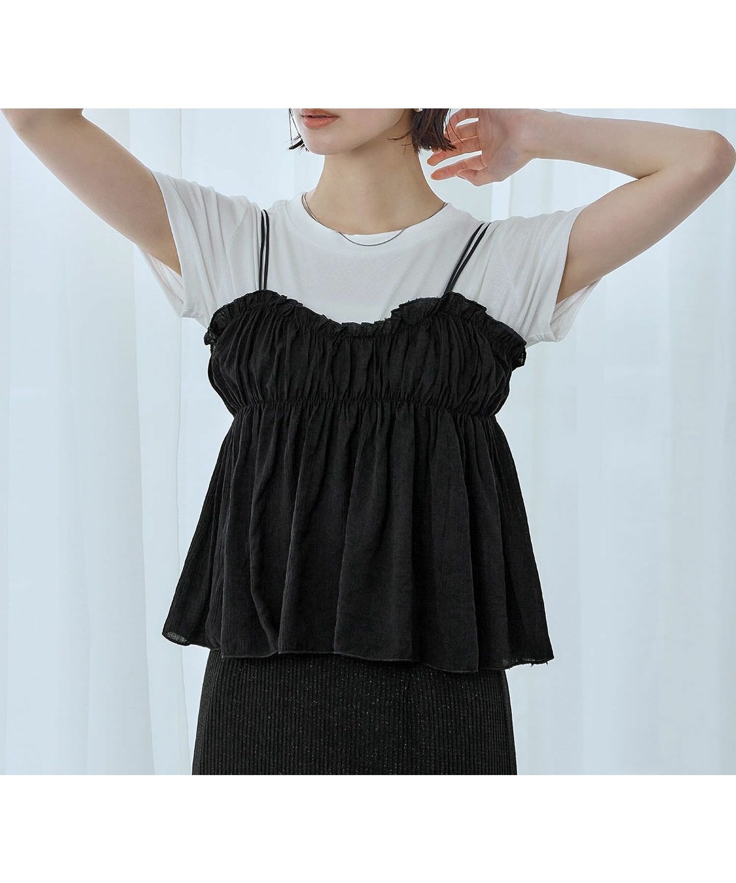 【アンピルーラ/Ampirula】の【2025SS】シフォンキャミソール&Tシャツの2点セット 人気、トレンドファッション・服の通販 founy(ファニー) 　ファッション　Fashion　レディースファッション　WOMEN　トップス・カットソー　Tops/Tshirt　キャミソール / ノースリーブ　No Sleeves　シャツ/ブラウス　Shirts/Blouses　ロング / Tシャツ　T-Shirts　エアリー　Airy　キャミソール　Camisole　シフォン　Chiffon　シンプル　Simple　デニム　Denim　フィット　Fit　フレア　Flare　ベーシック　Basic　ワイド　Wide　NEW・新作・新着・新入荷　New Arrivals　プチプライス・低価格　Affordable　2025年　2025　2025春夏・S/S　Ss,Spring/Summer,2025　 other-1|ID: prp329100004481157 ipo3291000000031591910
