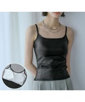 【アンピルーラ/Ampirula】の【2025SS】合皮レザーカップ付キャミソール 人気、トレンドファッション・服の通販 founy(ファニー) ファッション Fashion レディースファッション WOMEN トップス・カットソー Tops/Tshirt キャミソール / ノースリーブ No Sleeves キャミソール Camisole シンプル Simple スラックス Slacks デニム Denim トレンド Trend なめらか Smooth フェイクレザー Faux Leather NEW・新作・新着・新入荷 New Arrivals プチプライス・低価格 Affordable 2025年 2025 2025春夏・S/S Ss,Spring/Summer,2025 |ID:prp329100004481160